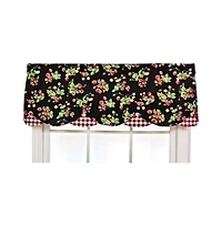 Strawberry Style Fields Petticoat 3" Rod Pocket Valance 50" x 15" Black by Rlf Home