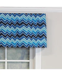 Rlf Home See Saw Tailored 100% Cotton with Fully Lined 3" Rod Pocket Valnance for Windows 50" x 14" Blue