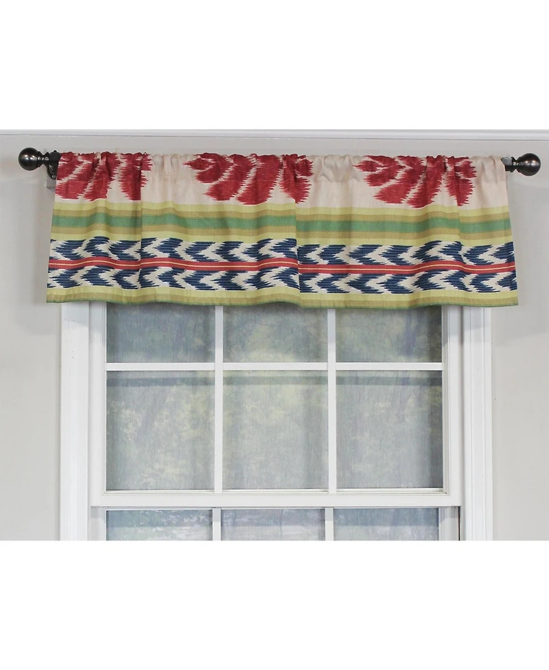 Rlf Home Aztec Tailored 100% Cotton with Fully Lined 3" Rod Pocket Valnance for Windows 50" x 14" Multi