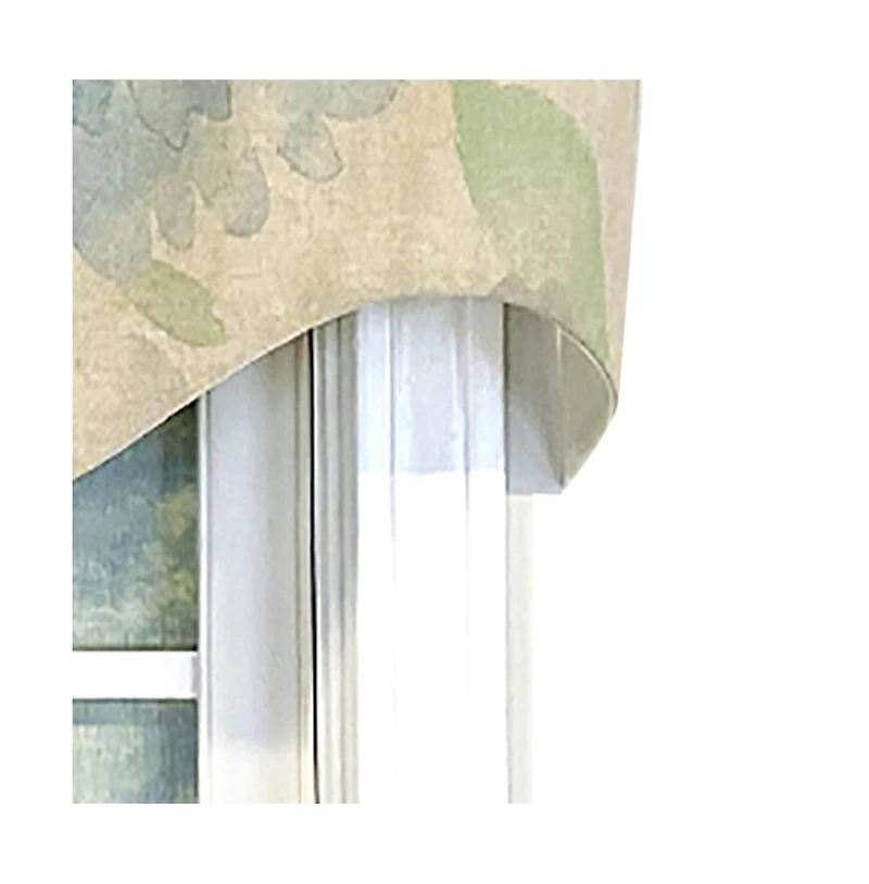 Linen Floral Regal 3" Rod Pocket Window Valance 50" x 17" Natural by Rlf Home