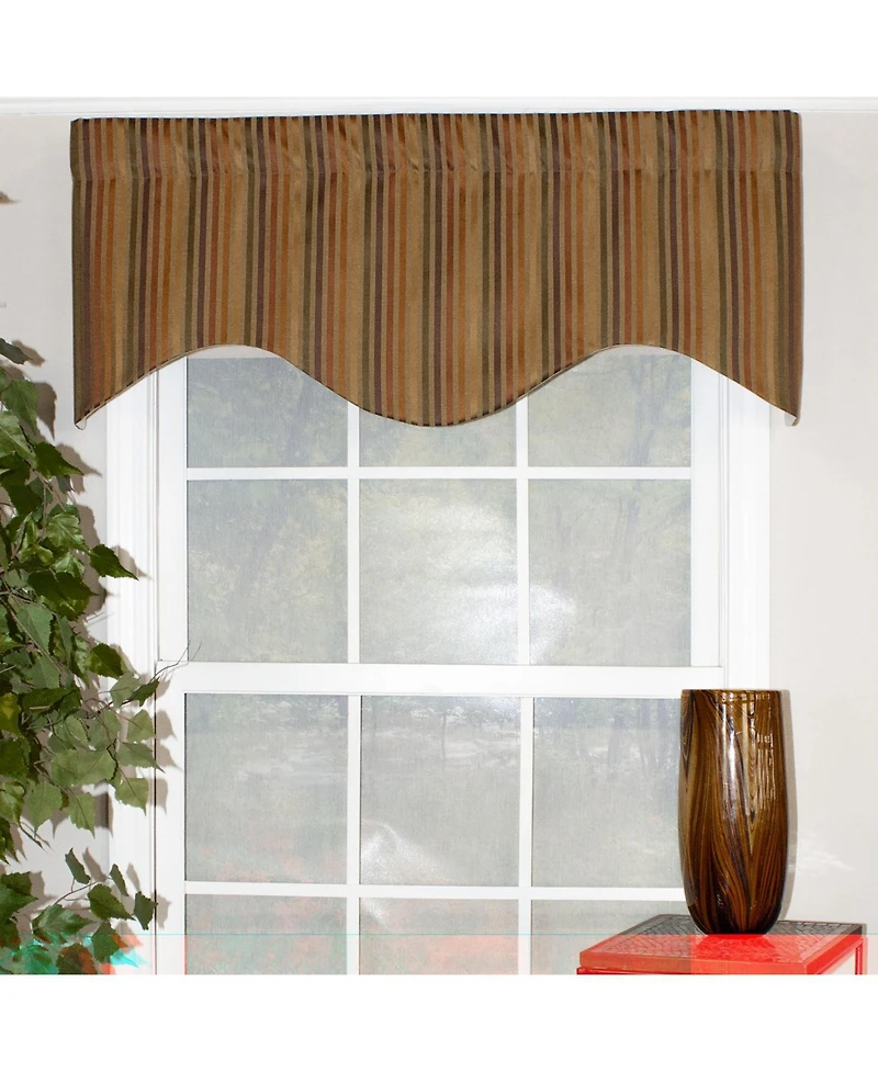 Rlf Home Fast Lane Cornice 100% Cotton with Fully Lined 3" Rod Pocket Valnance for Windows 50" x 17" Cornucopia
