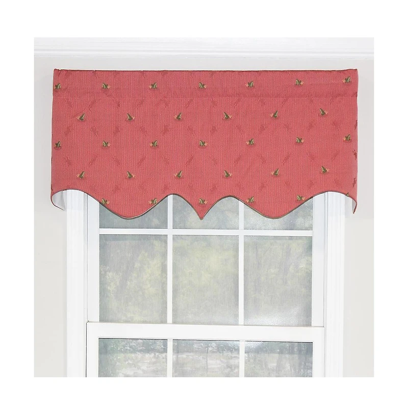 Ribbit Regal Camelia Style 3" Rod Pocket Valance 50" x 17" Red by Rlf Home