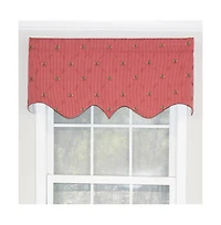 Ribbit Regal Camelia Style 3" Rod Pocket Valance 50" x 17" Red by Rlf Home