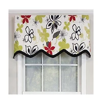 Rlf Home Aria Ruffled Window Treatment Provance Premium Quality Valance 3" Rod Pocket 50" x 17" Multi/Ivory