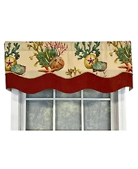 Rlf Home Seabed Glory Window Treatment Premium Quality Valance 3" Rod Pocket 50" x 16" Oyster