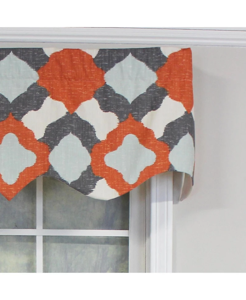 Rlf Home Twinkle Regal 100% Cotton with Fully Lined 3" Rod Pocket Valnance for Windows 50" x 17" Multi