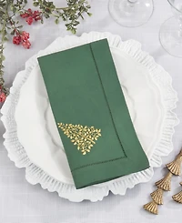 Saro Lifestyle Embr'D Christmas Tree Hemstitch Napkin, Set of 6
