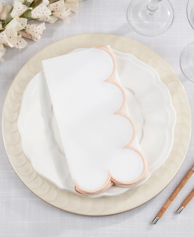Saro Lifestyle Scalloped Hem Napkin, Set of 4
