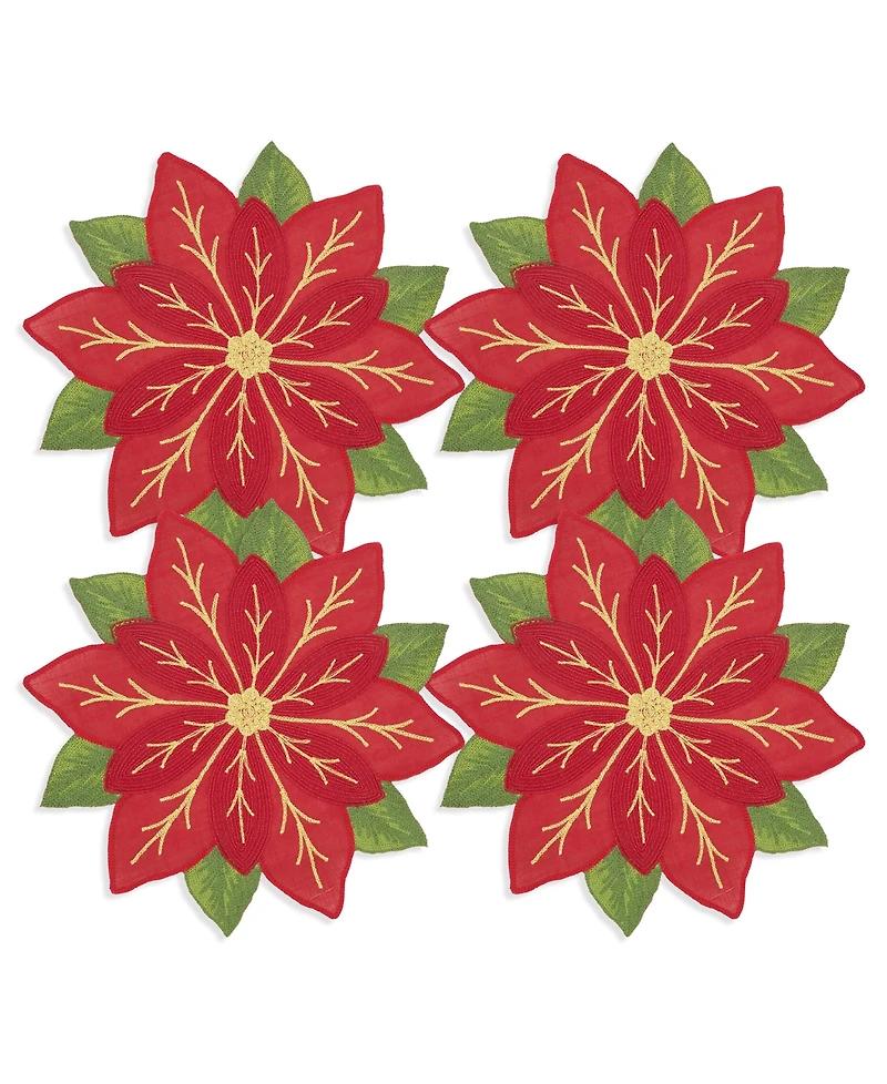 Saro Lifestyle Winter Bloom Placemat, Set of 4