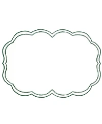 Saro Lifestyle Embroidered Polka Dot Placemat with Scallop Edge, Set of 4