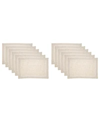 Saro Lifestyle Linen Blend Toscana Double Hemstitched Placemat, Set of 12