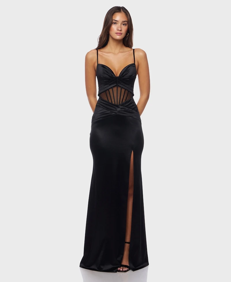 Alex & Sophia Juniors' Strap Illusion Dress