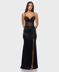 Alex & Sophia Juniors' Strap Illusion Dress