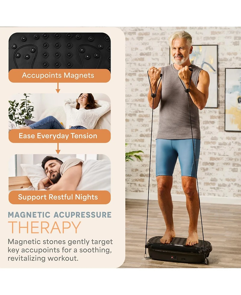 LifePro Compact Vibration Plate with Acupressure Nodes – Full Body Exercise for Lymphatic Drainage & Pain Relief