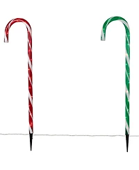 Northlight Lighted Outdoor Christmas Candy Cane Pathway Markers, Set of 6