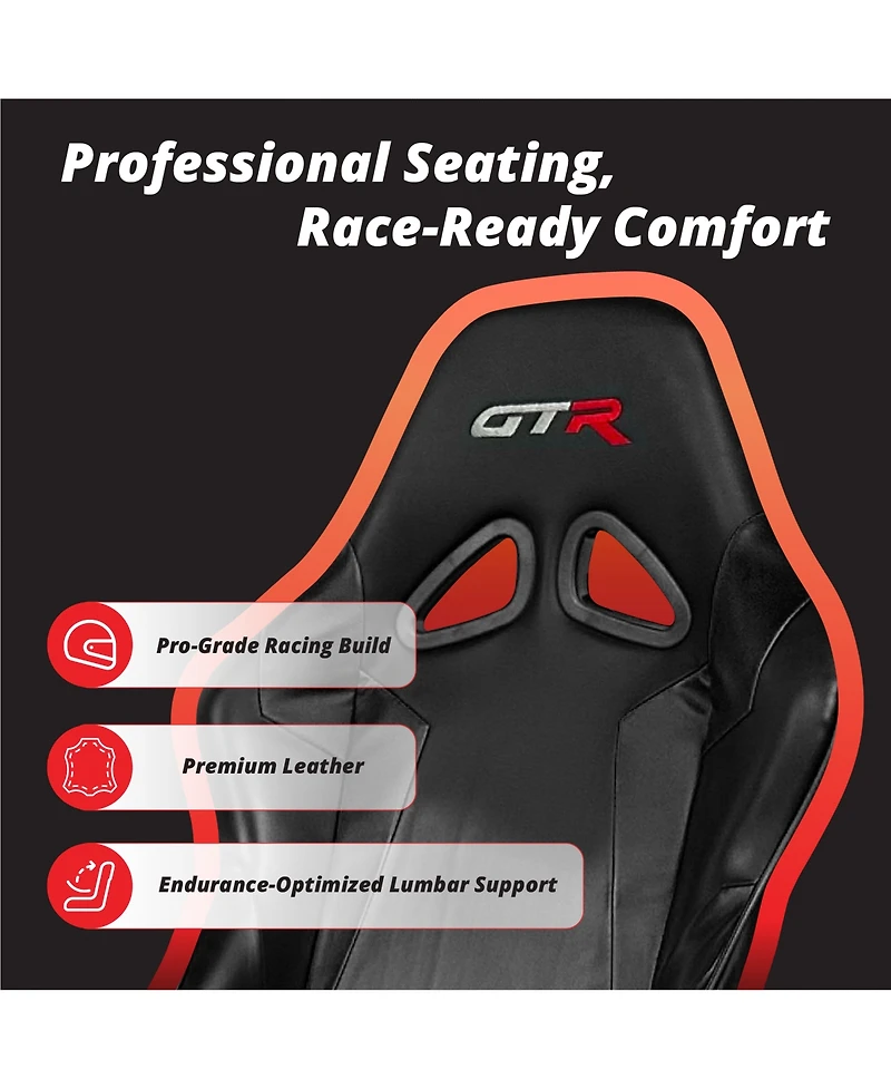 Gtr Simulator Gta Revolution Racing Cockpit | Adjustable Sim Rig with Majestic Leatherette Seat Direct Drive Compatible Modular Design Works wit