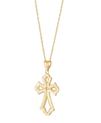 Macy's Polished Cross Pendant Necklace in 10k Yellow Gold