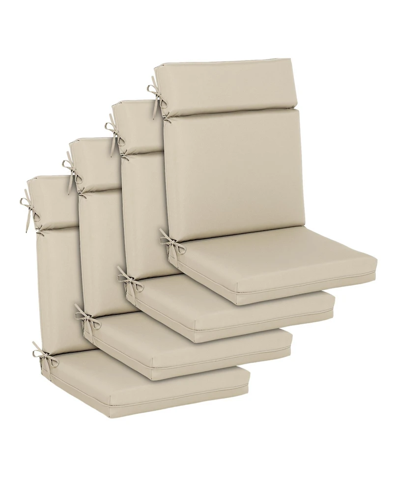 Aoodor 4Pcs Outdoor High Back Dining Chair Cushion Set - 21'' × 44''