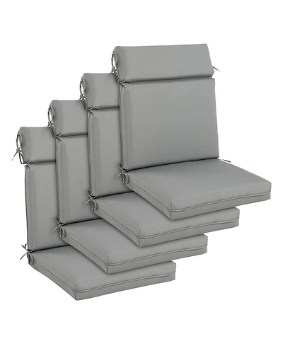 Aoodor 4Pcs Outdoor High Back Dining Chair Cushion Set - 21'' × 44''