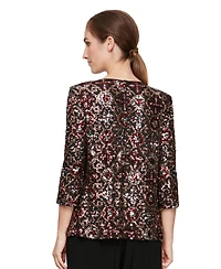 Alex Evenings Petite Sequined Mock Twinset Top
