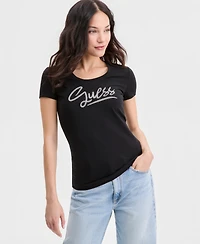 Guess Women's Short-Sleeve Script-Logo T-Shirt