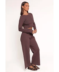 Petal and Pup Women's Ayers Long Sleeve Set - Chocolate Brown