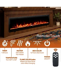 Boyel Living Recessed Wall-mounted Freestanding Multifunctional Electric Fireplace