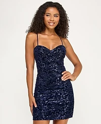 Katia Rae Junior's Sequin Detail Sweetheart Neck Dress