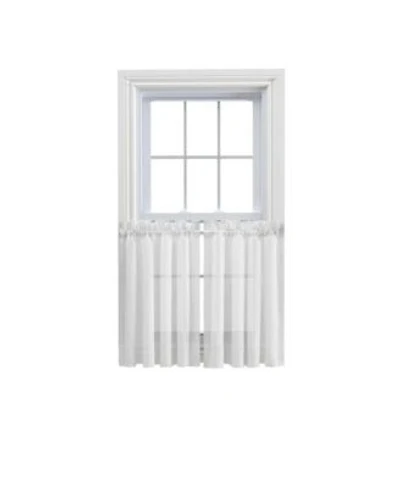 Ellis Curtain Cotton Voile 1.5 X22 Rod Pocket Tailored Tier Pair For Windows 80 X22 X 45 X22 White