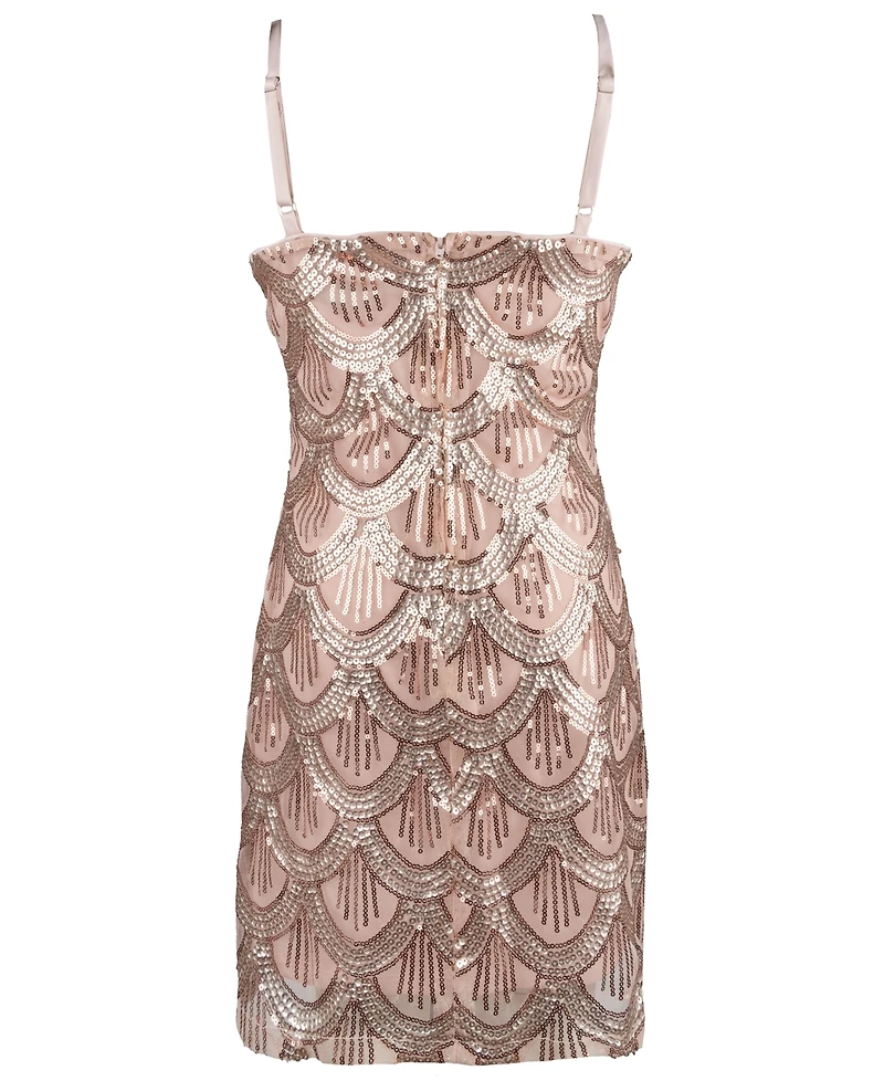 Rare Editions Girls 7-16 Scallop Sequin Sleeveless Mini Dress