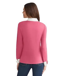Jones New York Petite Long-Sleeve Collared Top