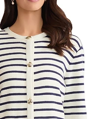 Jones New York Petite Button Front Long-Sleeve Cardigan Sweater