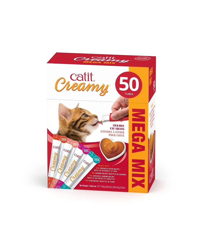 Catit Creamy Lickable Treat, Multipack, 50x15g Mega Pack
