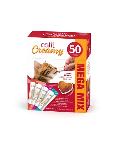 Catit Creamy Lickable Treat, Multipack, 50x15g Mega Pack