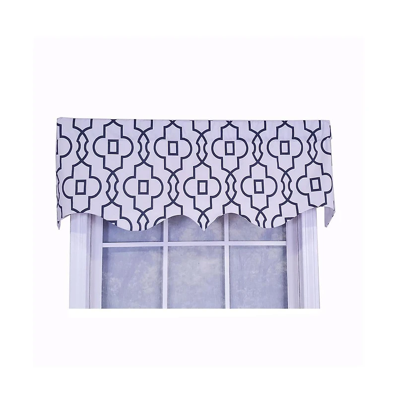 Rlf Home Modern Design Classic Crusade Regal Style Window Valance 50" x 17" Light Navy
