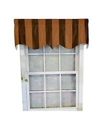 Rlf Home Pascal Stripe Regal 3" Rod Pocket Lining Luxurious and Elegant Window Treatment Valance 50" x 17" Espresso