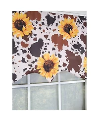 Rlf Home 3" Rod Pocket High Quality Fabric Sunflower Regal Valance for Windows 50" x 17" Brown