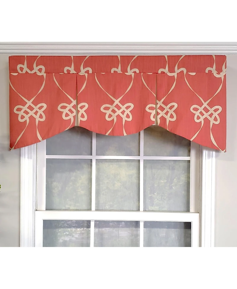 Rlf Home 3" Rod Pocket High Quality Fabric Cordon Mandy Pleated Valance for Windows 50" x 15" Persimon