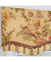 Rlf Home 100% Cotton Dewsbury Glory Fully lined Windows Rod Pocket Valance 50" x 16" Beige
