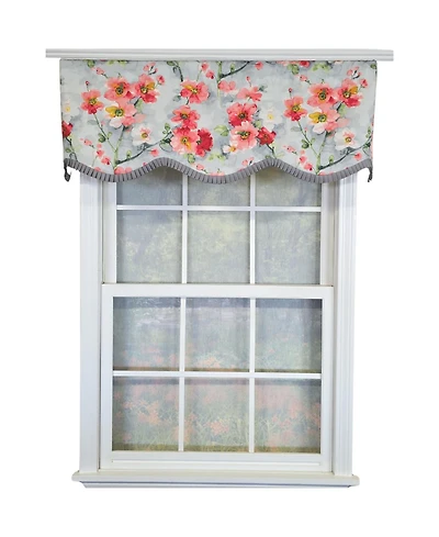 Rlf Home 100% Cotton Prosperity Provance Fully lined Windows Rod Pocket Valance 50" x 15" Gray