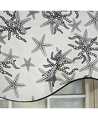 Rlf Home Reef Cornice Valance - 100% Cotton with Ivory Lining 50" x 17" Black