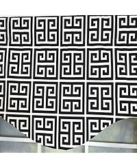 Rlf Home 100% Cotton Tower Cornice With Poly/Cotton Ivory lining Rod Pocket Valance 50" x 17" Black