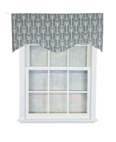 Rlf Home 100% Cotton Native Cornice With Poly/Cotton Ivory lining Rod Pocket Valance 50" x 17" Gray