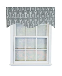 Rlf Home 100% Cotton Native Cornice With Poly/Cotton Ivory lining Rod Pocket Valance 50" x 17" Gray