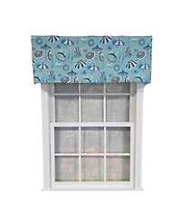 Rlf Home 100% Cotton Beach Day Toilored Fully lined Windows Rod Pocket Valance 51" x 16" Blue