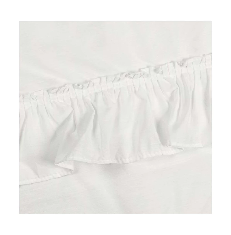 Ellis Stacey 1.5" Rod Pocket High Quality Fabric Solid Color Window Ruffled Filler Valance 54"x13" Ice Cream