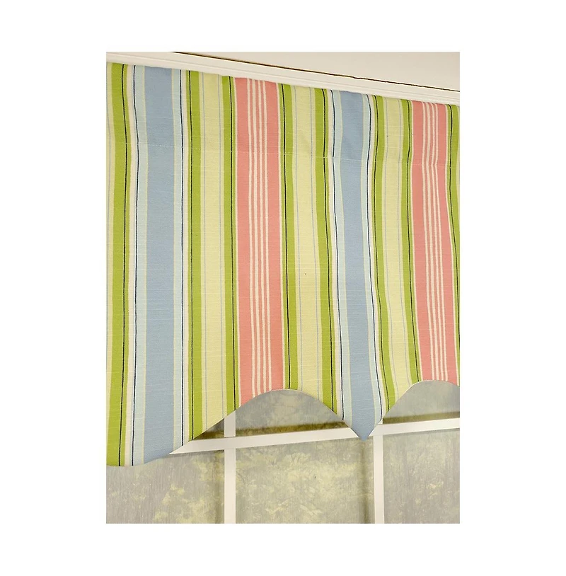 Rlf Home Bay Stripe Regal Lining Luxurious and Elegant Window Treatment Valance 50" x 17" Multicolor