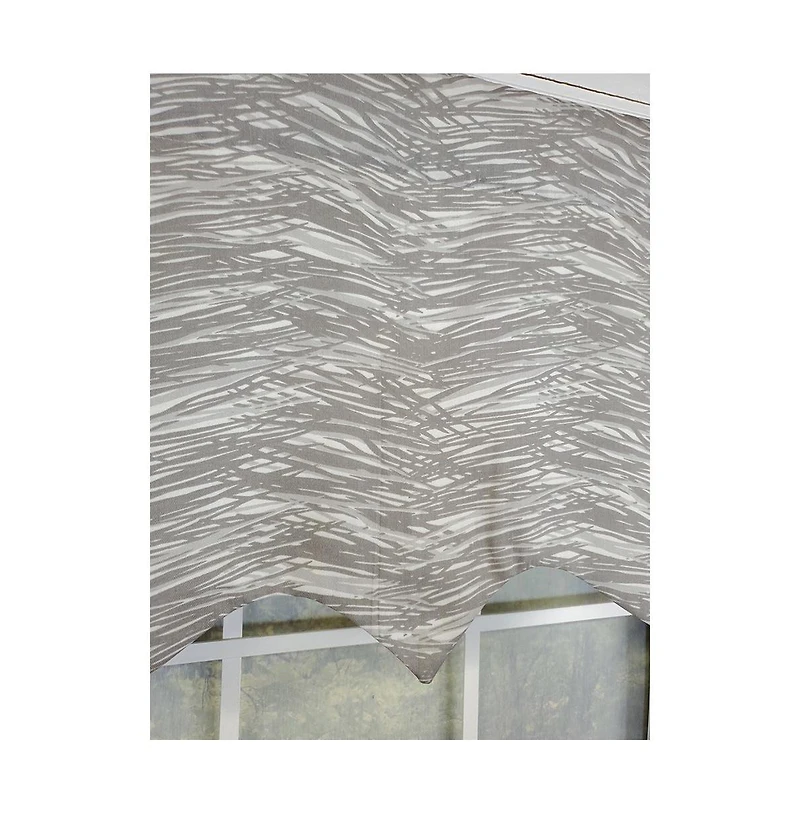 Rlf Home Vasiliki Regal 3" Rod Pocket Lining Luxurious and Elegant Window Treatment Valance 50" x 17" Gray