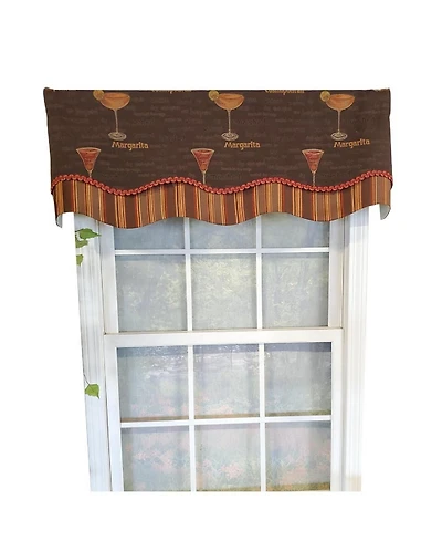 Rlf Home Margarita Glory 3" Rod Pocket Lining Luxurious and Elegant Window Treatment Valance 50" x 16" Oakwood