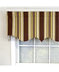 Rlf Home 3" Rod Pocket High Quality Fabric Aurelia Stripe Regal Valance for Windows 50" x 17" Brown